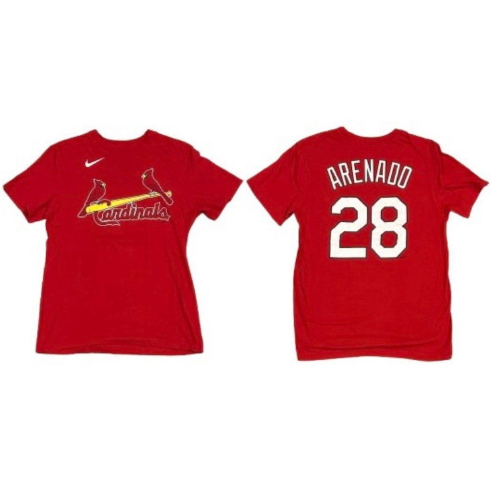 NEW Nike St. Louis Cardinals Nolan Arenado 28 Red Short Sleeve T-shirt